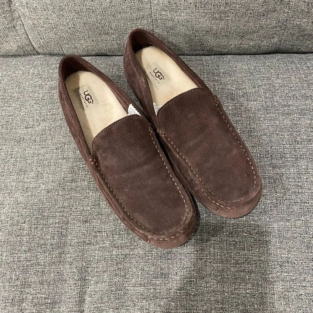UGG Men's Alder Suede Slippers Dark Brown Men Size 11